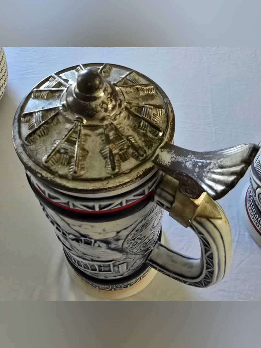 Avon Steins 2 - Antique Cars Mug + Airplanes,  Handcrafted Brazil Vintage 1981
